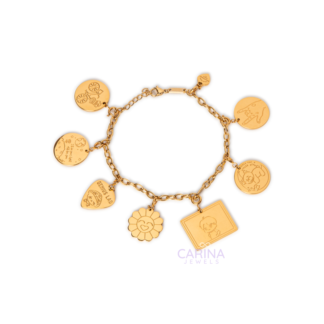 Bangtan OT7 Interchangeable Charm | 7 Charms + Bracelet | Must-have Jewelry for every BTS Army (worth ₱5,800)