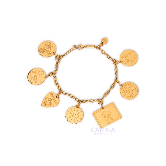 Bangtan OT7 Interchangeable Charm | 7 Charms + Bracelet | Must-have Jewelry for every BTS Army (worth ₱5,800)