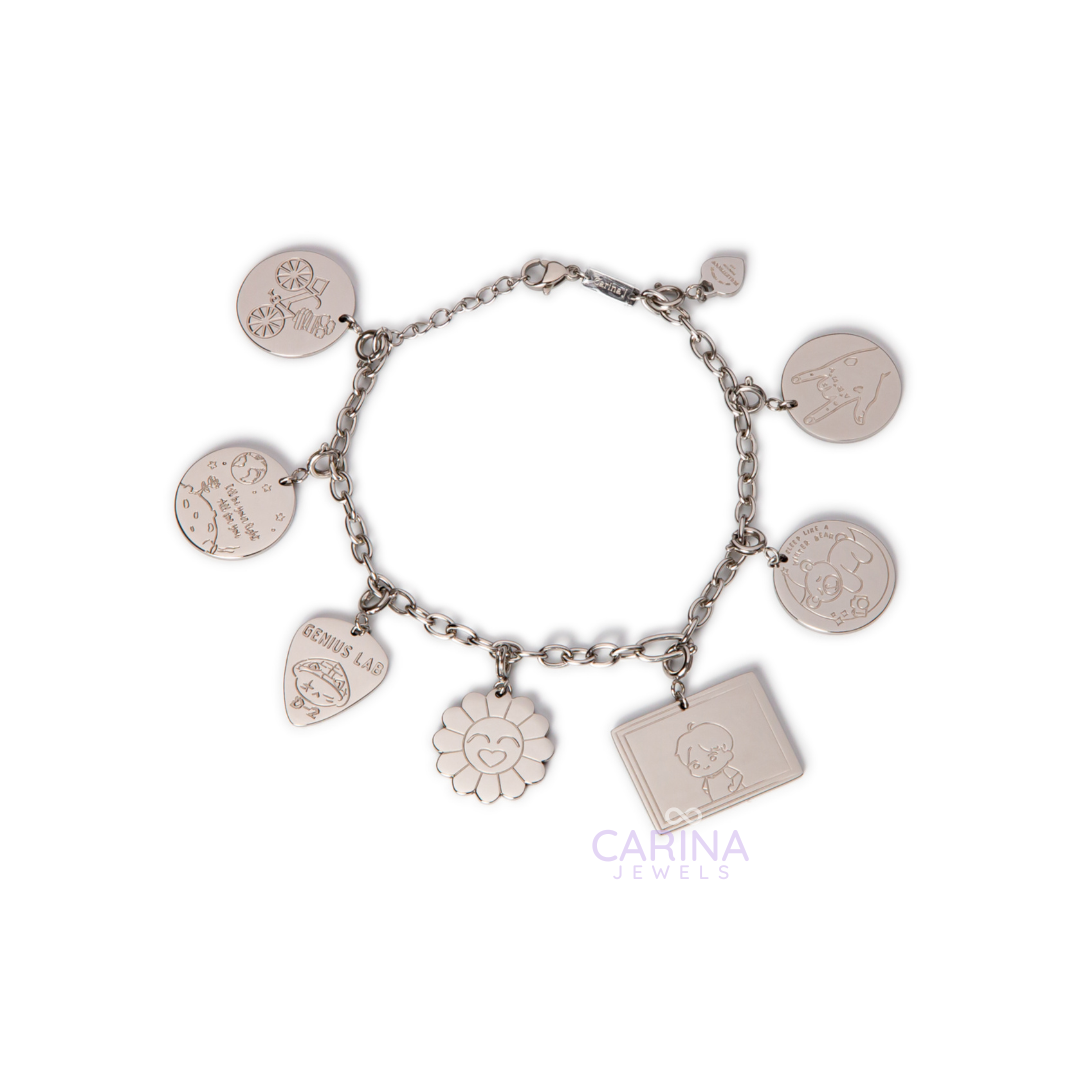 Bangtan OT7 Interchangeable Charm | 7 Charms + Bracelet | Must-have Jewelry for every BTS Army (worth ₱5,800)